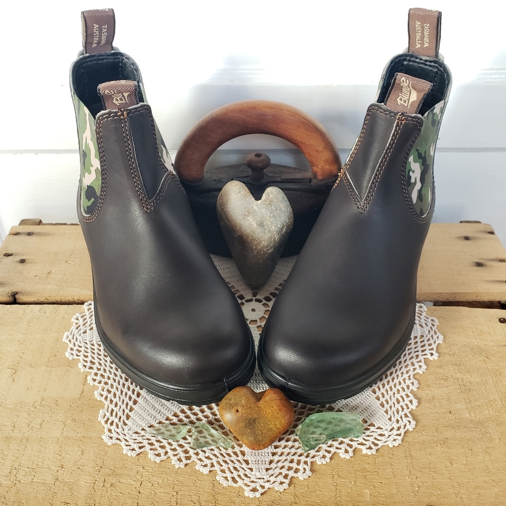 New*Blundstone Camo Stout Brown Chelsea Ankle Boot Boho Gypsy #2301 AU3½ | 6.5US - Picture 2 of 12